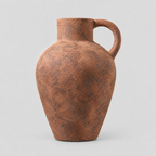 Ceramic pitcher vase in Vintage Brick Red on a light gray studio background