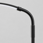 Close up of the arm joint on the Matte Black arched LED floor lamp