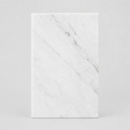 Rectangular marble tray in White Marble on a light gray studio background.