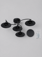 What is in the box for the four cone flush ceiling light, fixture, ceiling plate and hardware