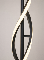 Close up of where the two lit strips cross in the helix column