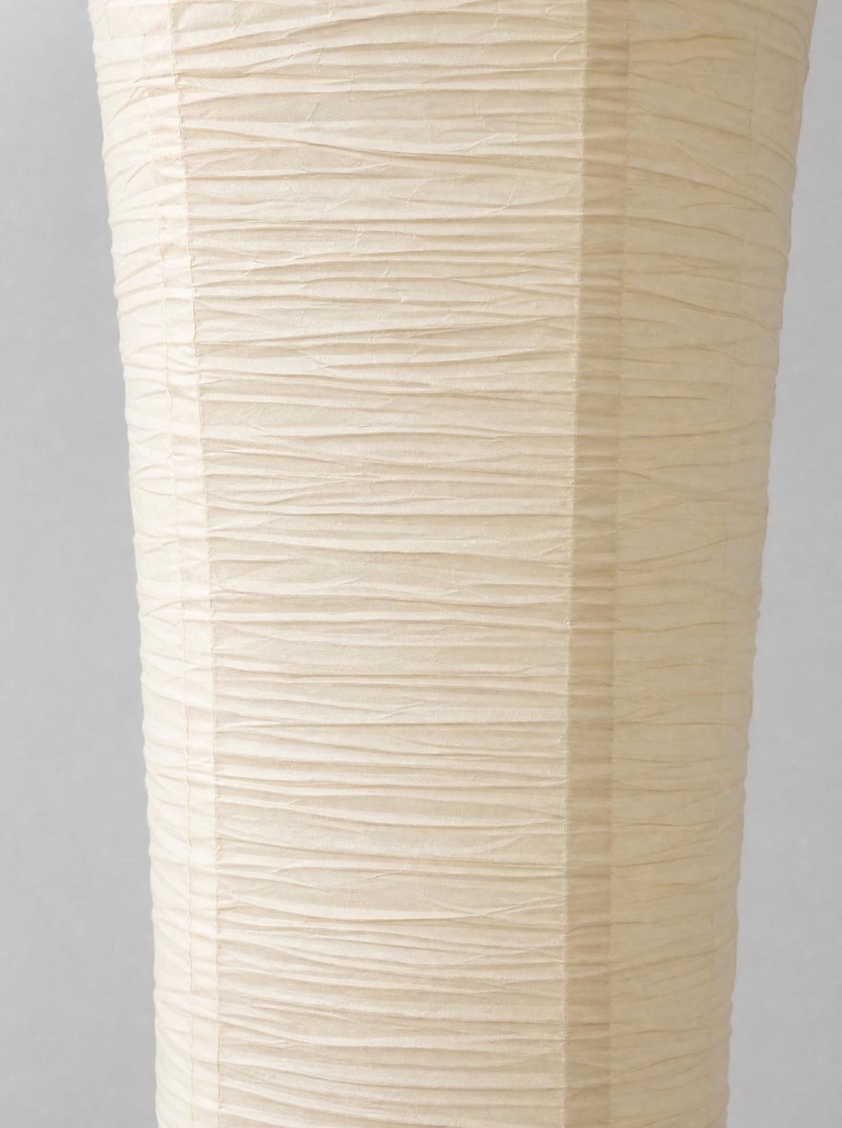 Close up of the folded paper surface of the column lamp