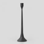 Cast iron taper candle holder in Matte Black on a light gray studio background.