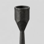 Close up of the candle cup rim of the cast iron taper candle holder in Matte Black.