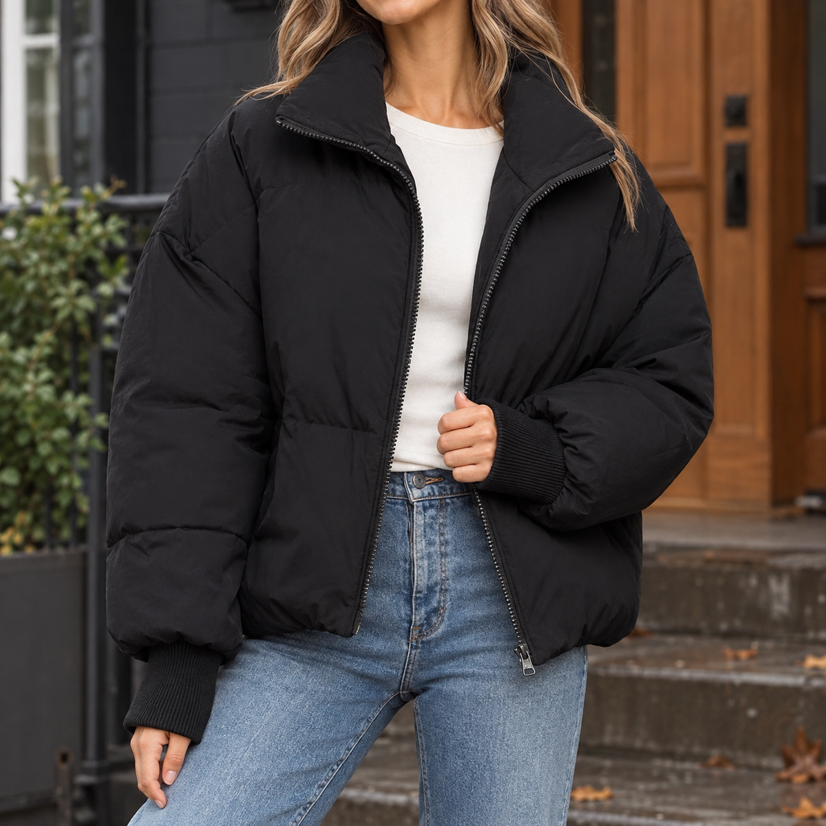 Elodie Puffer Jacket - Black