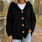 Bridget Hooded Cardigan - Black