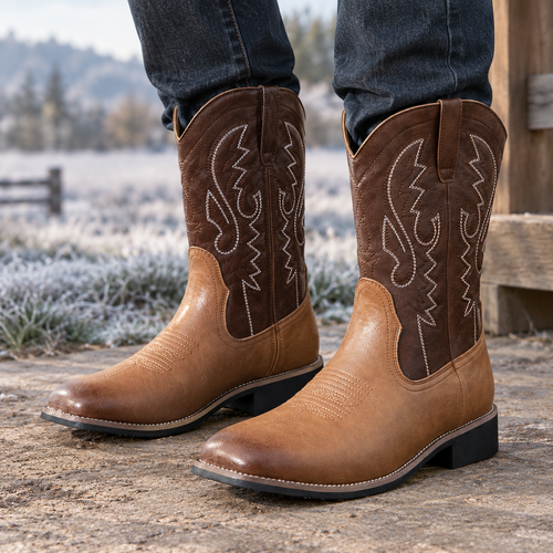 Bergomi Western Stitch Boots - Brown