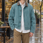 Isaac Contrast Collar Jacket - Blue
