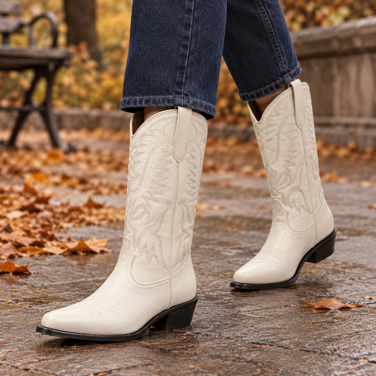 Bartoli Western Boots - Milky White