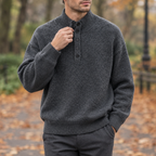 Damian Stand Collar Sweater - Gray