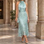Bronwen Disc Appliqué Dress - Light Blue