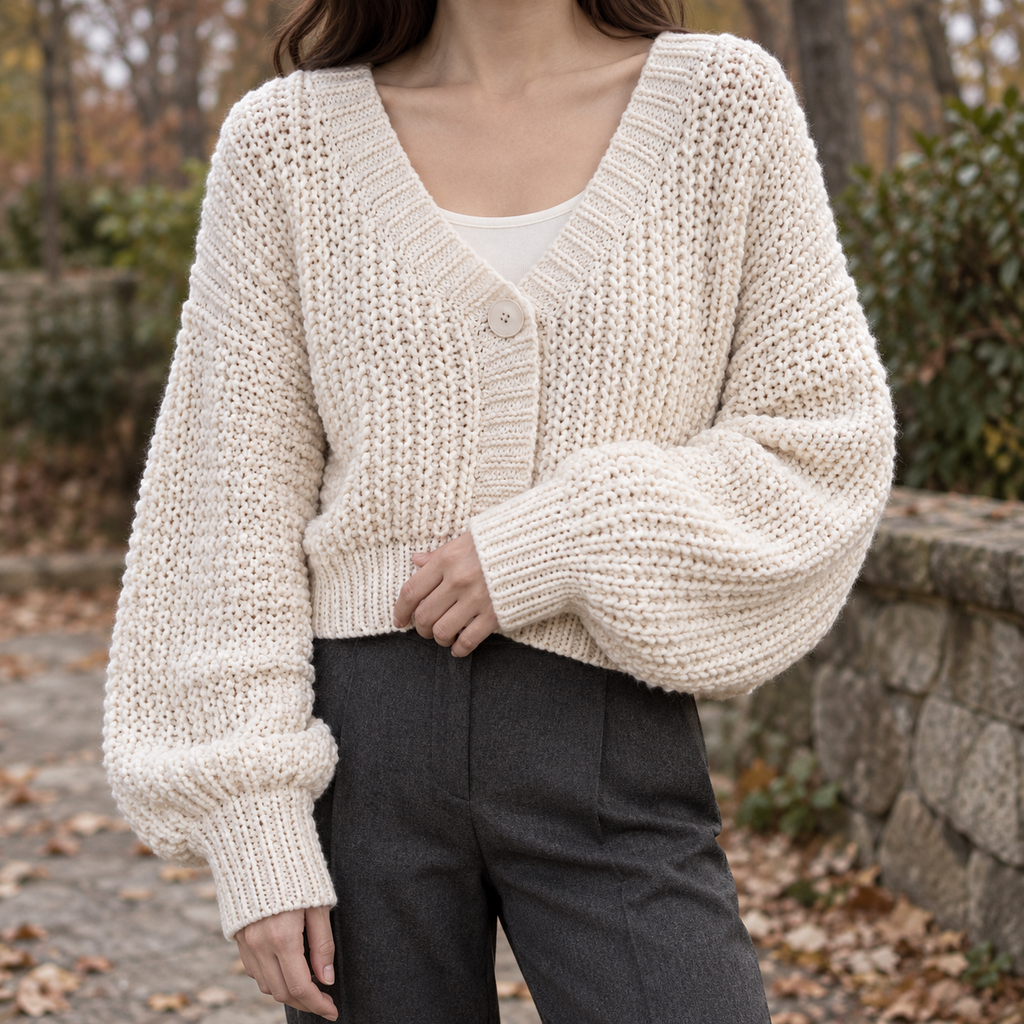 Yolande Chunky Cardigan - White