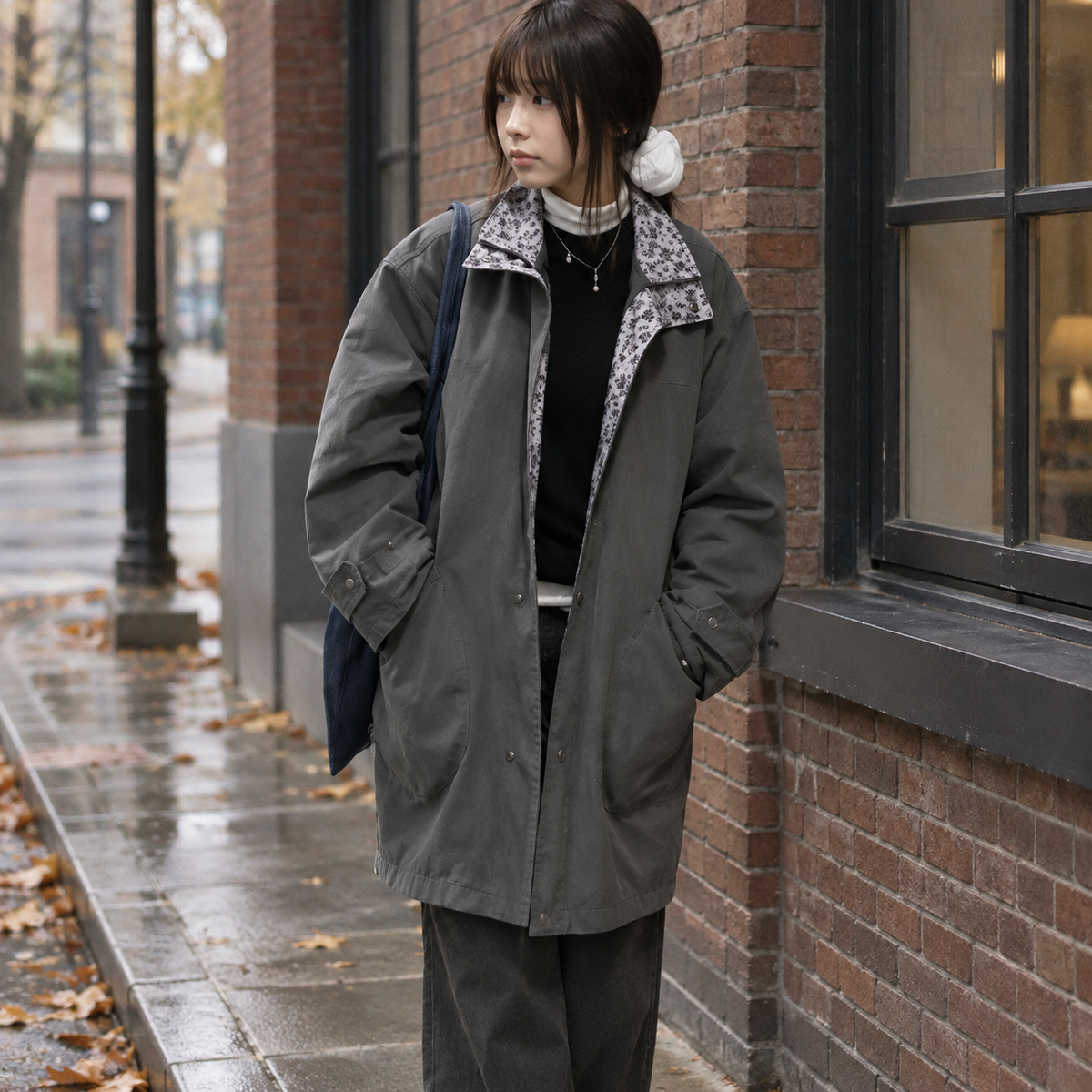 Noelle Washed Overcoat - Gray