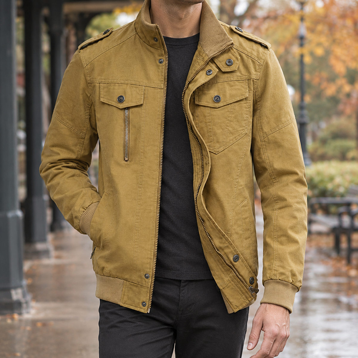 Knox Utility Jacket - Khaki