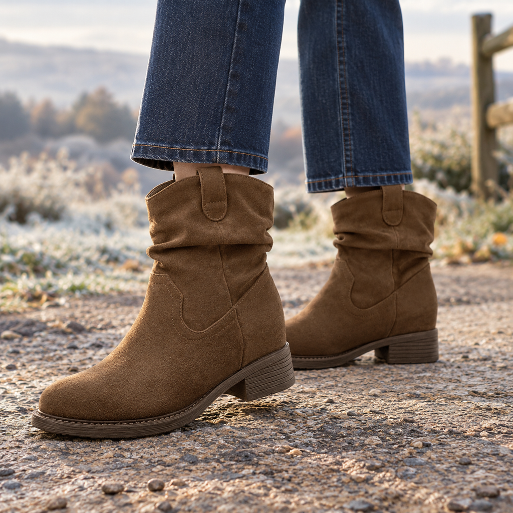 Portofino Slouch Ankle Boots - Coffee