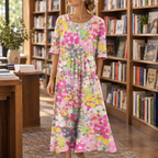 Michelle Gathered Waist Dress - Glittery