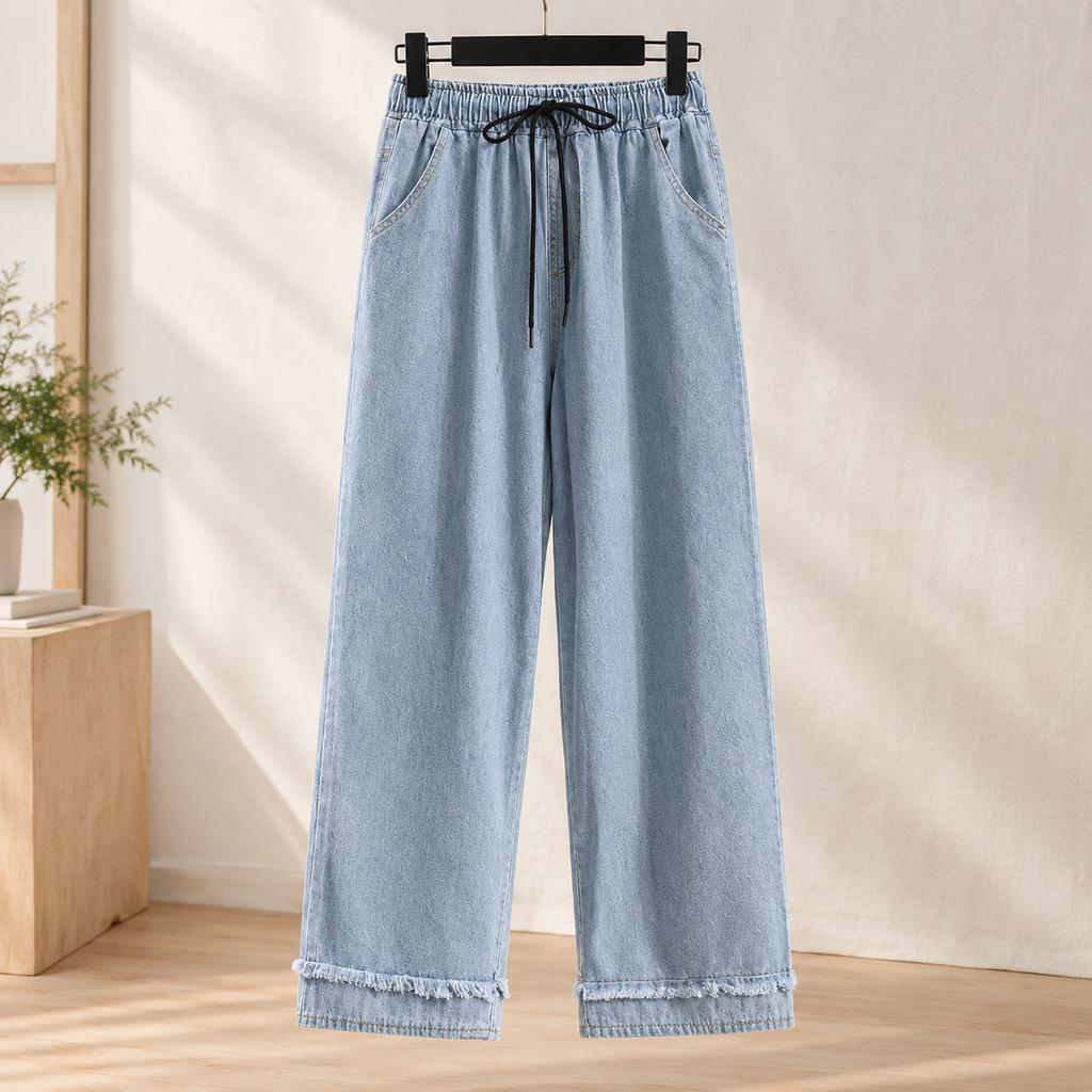 Dorian Wide Leg Pants - Light Blue