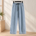 Dorian Wide Leg Pants - Light Blue