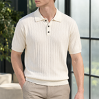Carter Ribbed Polo - Apricot