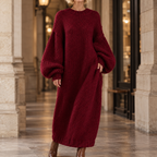 Matilda Lantern Sleeve Dress - Deep Red
