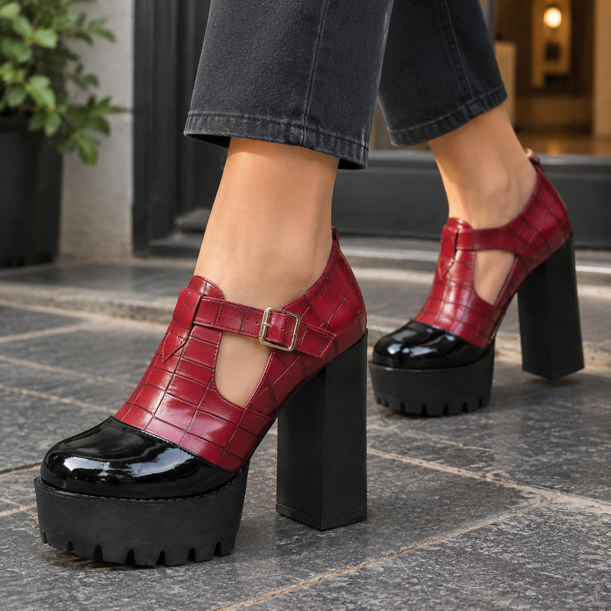Sanremo T Bar Heels - Red
