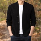 Marco V-Neck Cardigan - Black