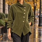 April Asymmetric Jacket - Olive Green