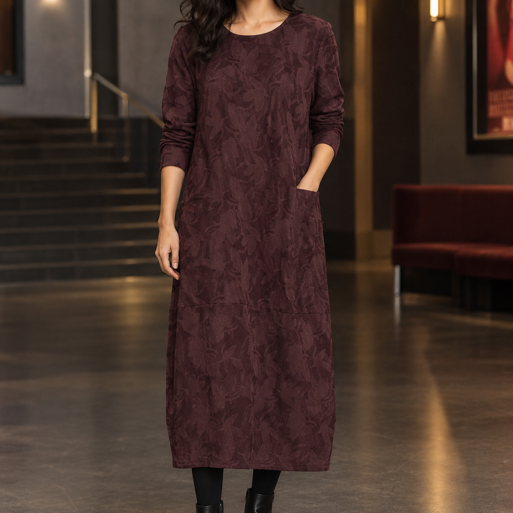 Jemima Cocoon Dress - Wine Red