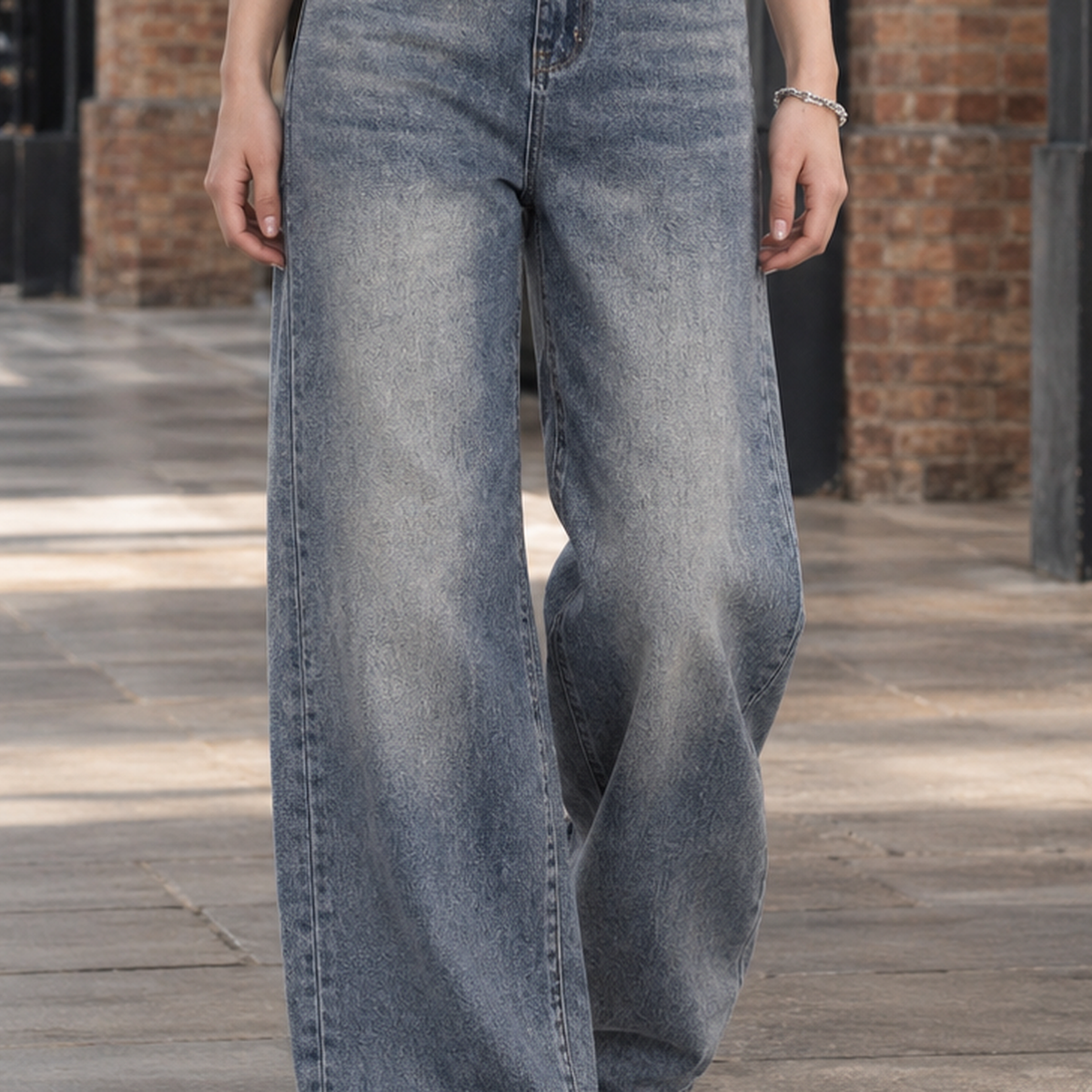 Simone High Wide Leg Jeans - Lead Product Detail