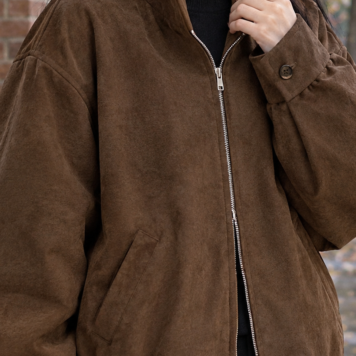 Eleanora Oversized Bomber Jacket - Lead Product Detail