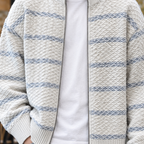 Balthasar Textured Zip Cardigan - Lead Product Detail