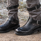 Capri Buckled Boots - Lead Product Detail