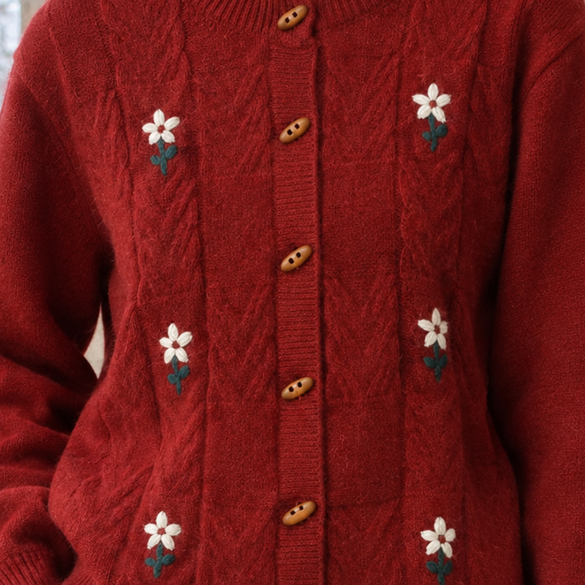 Carmen Cable Knit Cardigan - Lead Product Detail