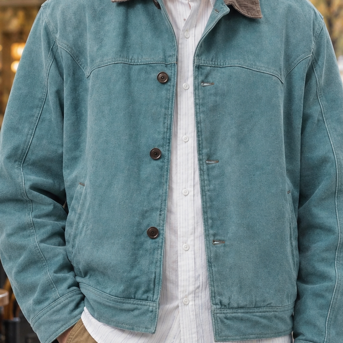 Isaac Contrast Collar Jacket - Lead Product Detail