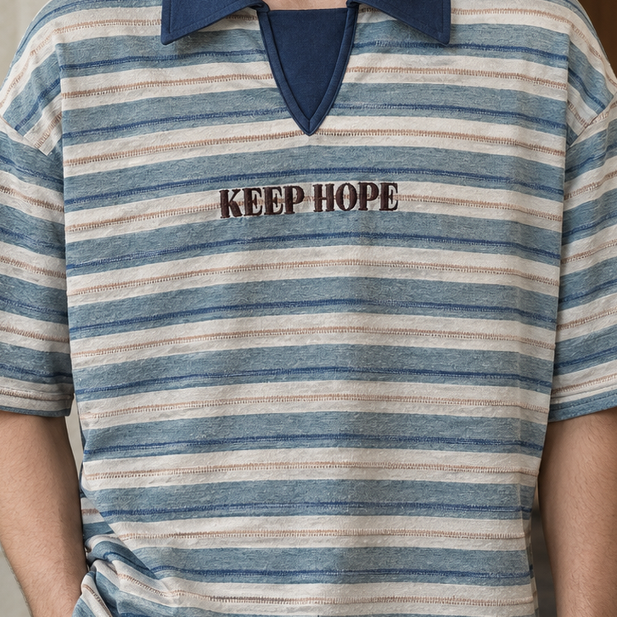 Peter Striped Collar Top - Lead Product Detail