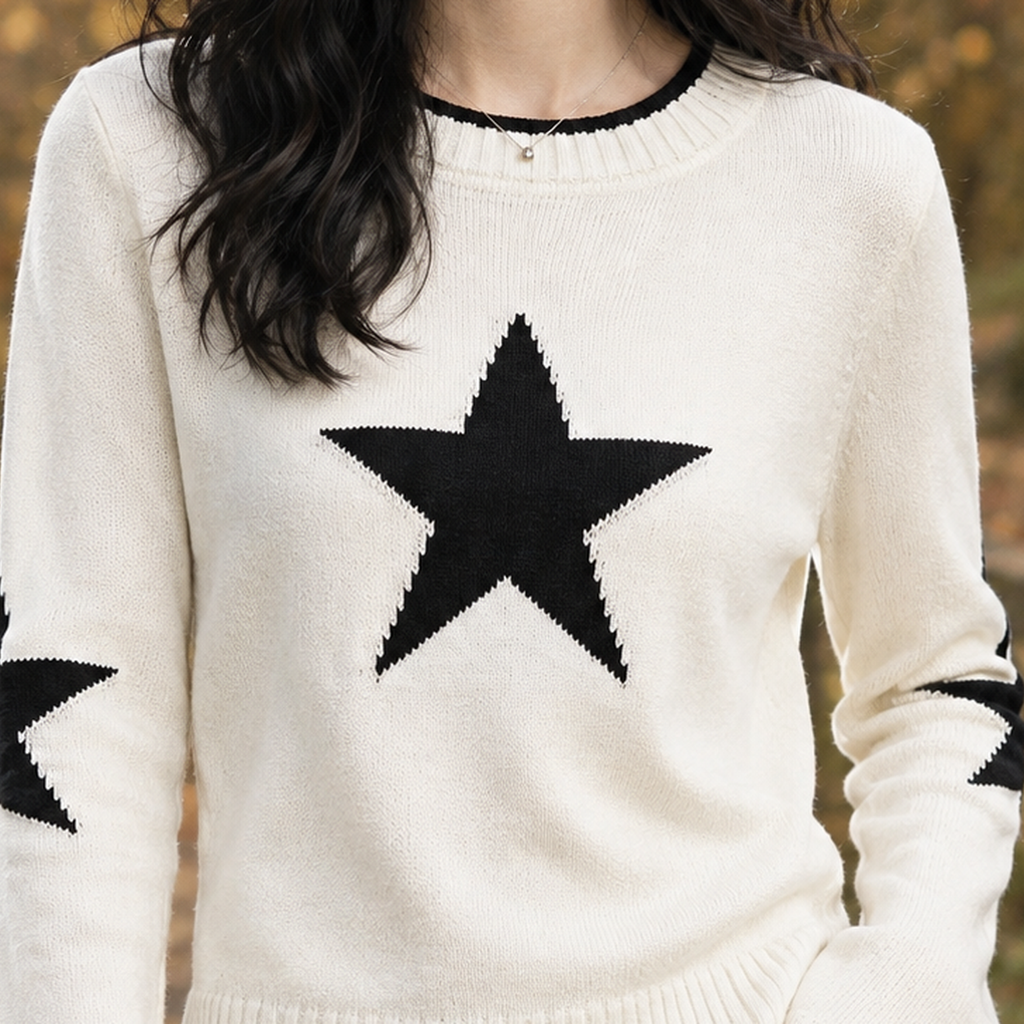 Jocasta Star Knit Sweater - Lead Product Detail