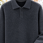 Philemon Fleece Lined Polo Sweater - Lead Product Detail