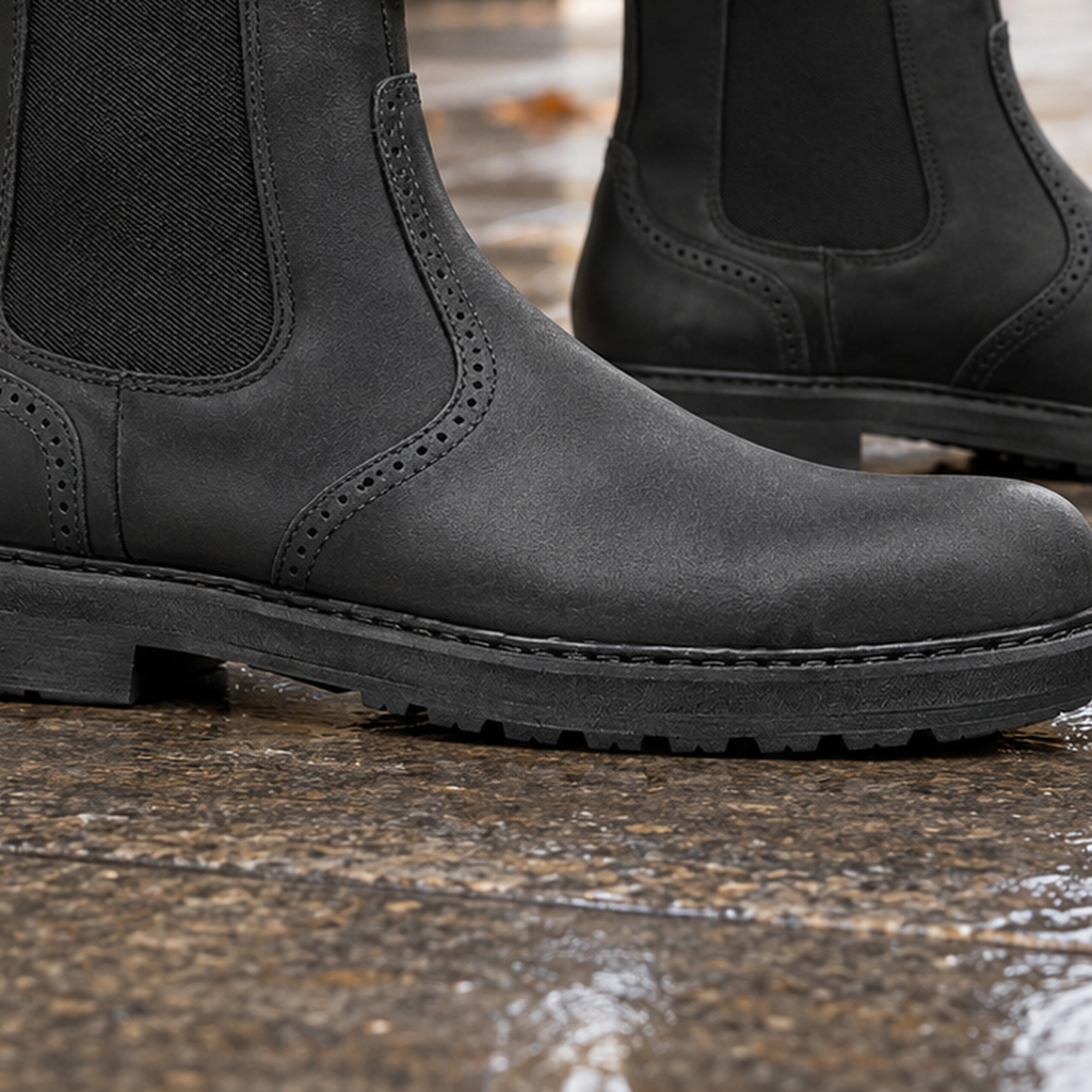 Blake Brogue Chelsea Boots - Lead Product Detail