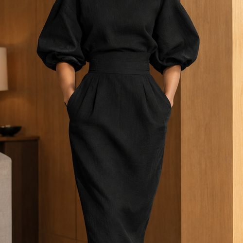 Alice Pleated Midi Dress - Lead Product Detail