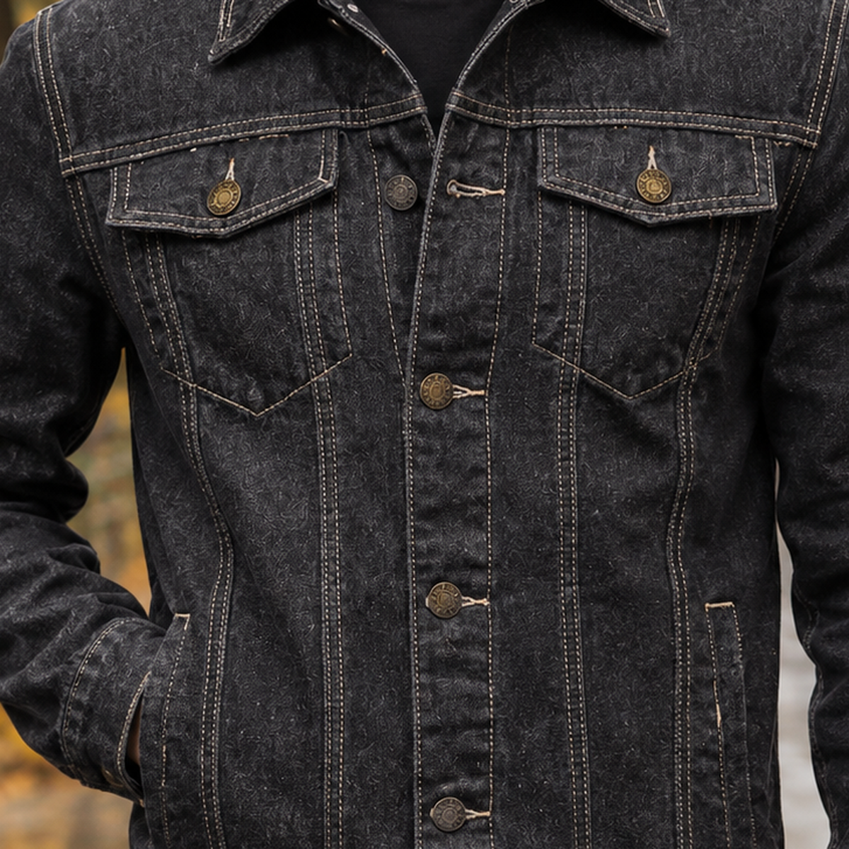 Stefan Trucker Jacket - Lead Product Detail