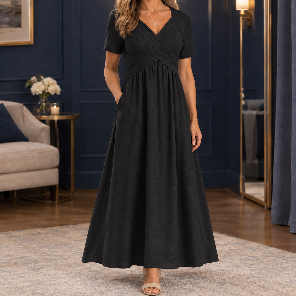 Sarah Empire Waist Dress - Black