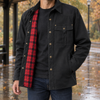 Norbert Plaid-Lined Jacket - Black