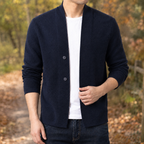 Marco V-Neck Cardigan - Navy Blue