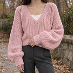 Yolande Chunky Cardigan - Pink