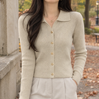 Roseline Ribbed Cardigan - Oatmeal