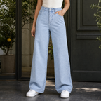 Alessia Wide Leg Jeans - Light Blue