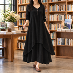 Ada Layered Maxi Dress - Black