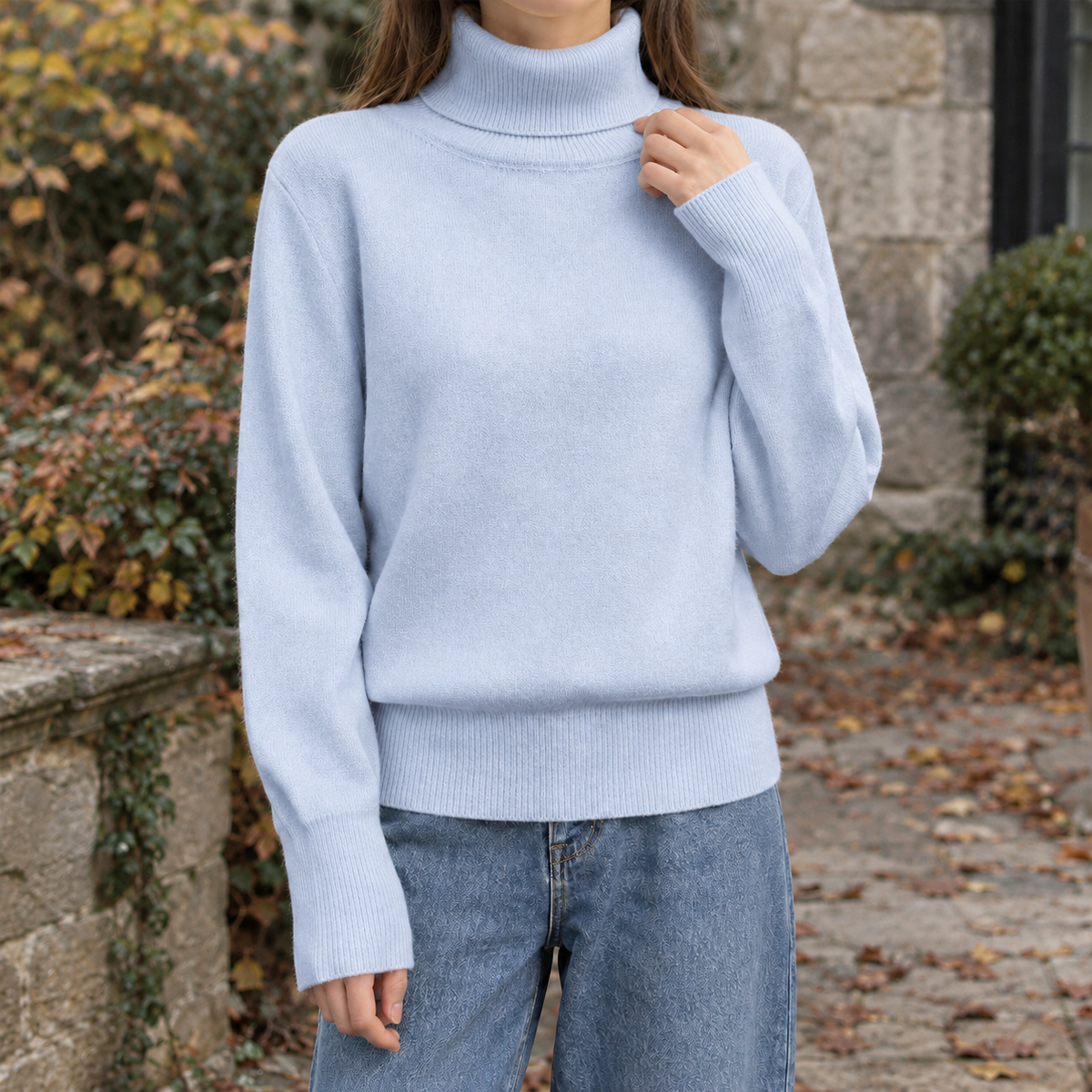 Marissa Turtleneck Sweater - Light Blue