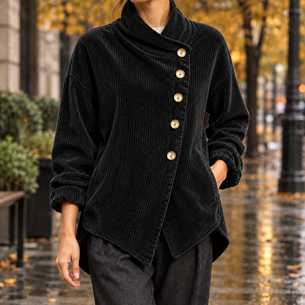 April Asymmetric Jacket - Black