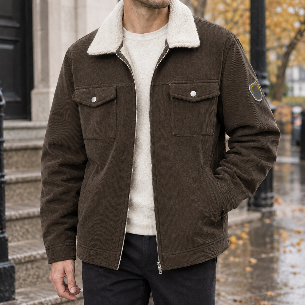 Arnaud Fleece Lined Jacket - Coffee